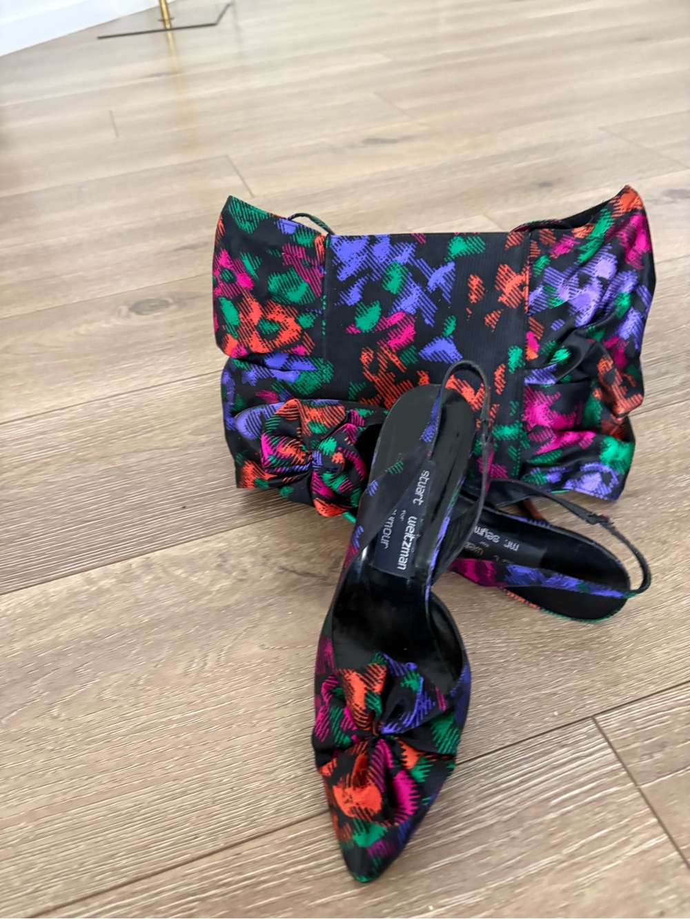 Vintage Stuart Weitzman Matching Heels & Clutch Set | 90s Designer - Picture 3 of 14